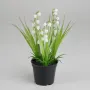 MUGUET artificiel givré en pot 21 cm