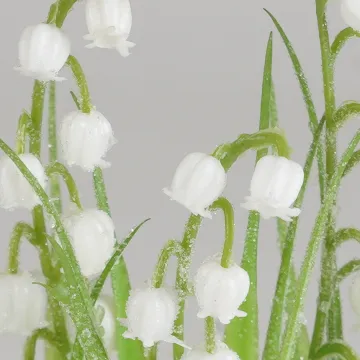 MUGUET artificiel givré en pot 21 cm - clochette