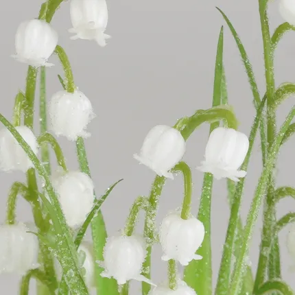 MUGUET artificiel givré en pot 21 cm - clochette