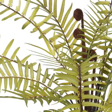 FOUGERE artificielle sur fausse motte de terre 46 cm - détails feuilles