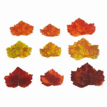 sachet 27 feuilles d'érable artificielles automne - différentes feuilles
