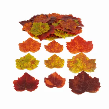 sachet 27 feuilles d'érable artificielles automne