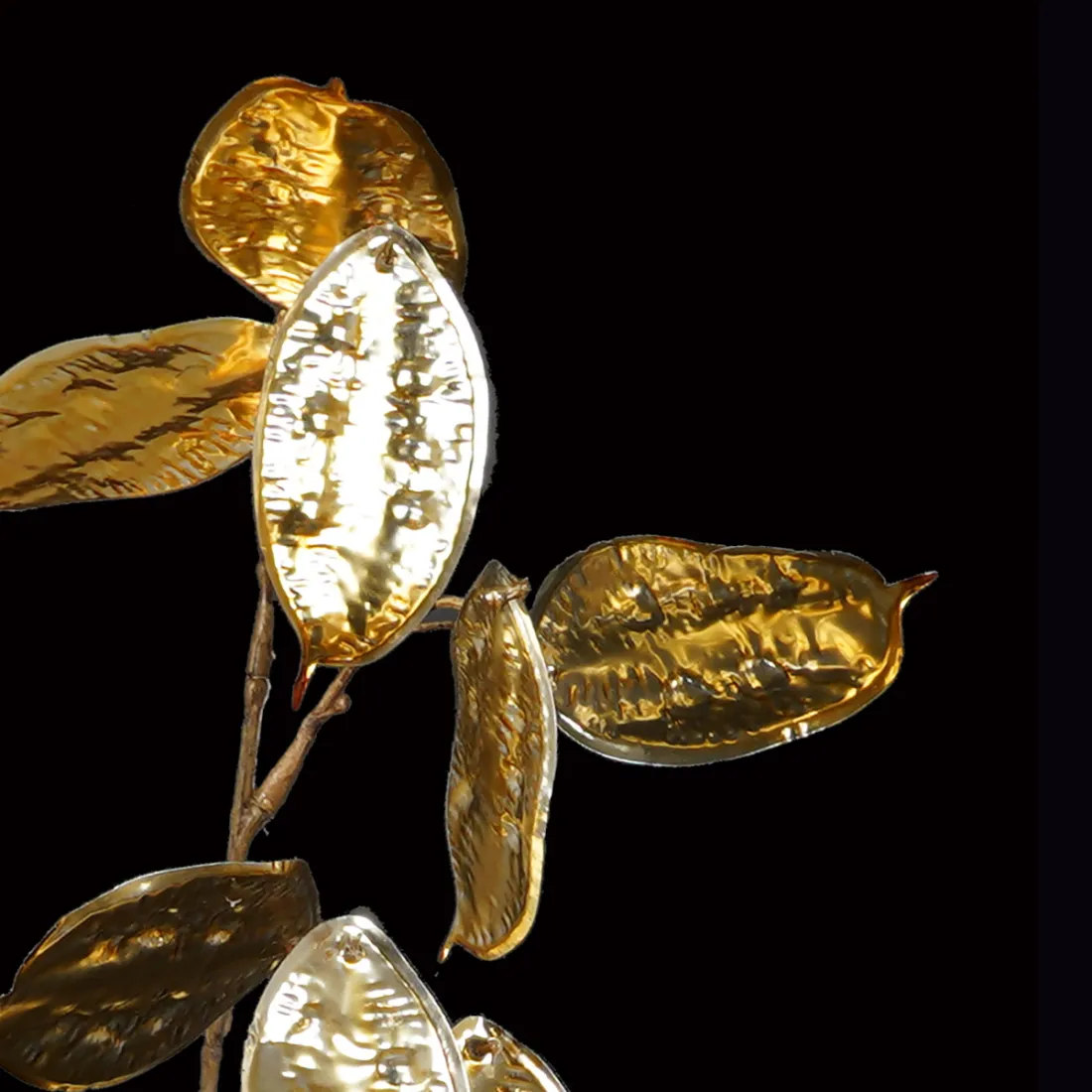 feuille artificielle déco monnaie du pape or 72 cm - détail cosse