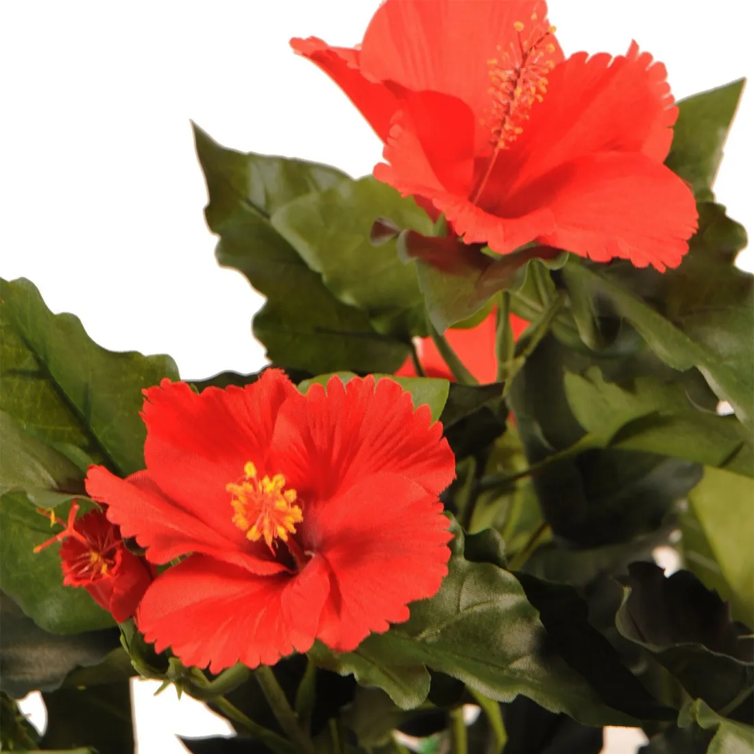 HIBISCUS artificiel 110 et 150 cm rouge - fleurs détails