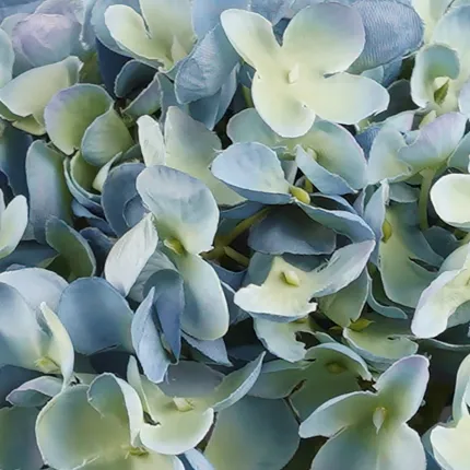 HORTENSIA artificiel 52 cm bleu - détails fleurs