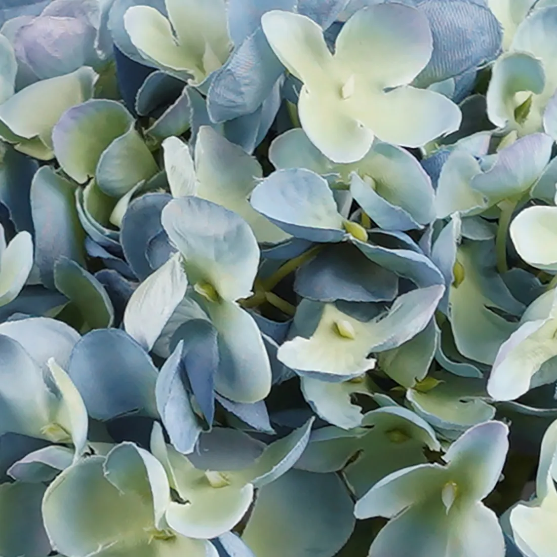 HORTENSIA artificiel 52 cm bleu - détails fleurs