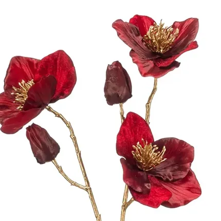 Tige Hellebore artificielle 45 cm - 3 fleurons