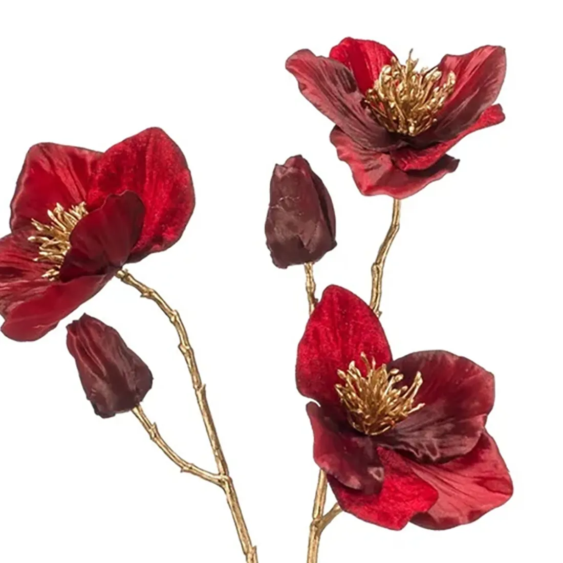 Tige Hellebore artificielle 45 cm - 3 fleurons