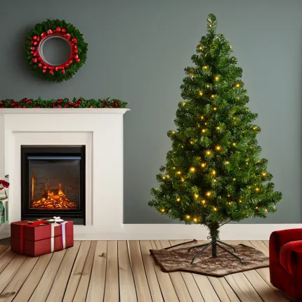 Sapin artificiel lumière du Nord 150 cm à 210 cm avec led - dans un salon