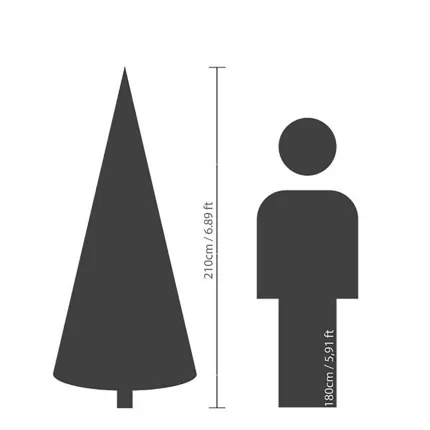 hauteur 210 cm par rapport à un homme