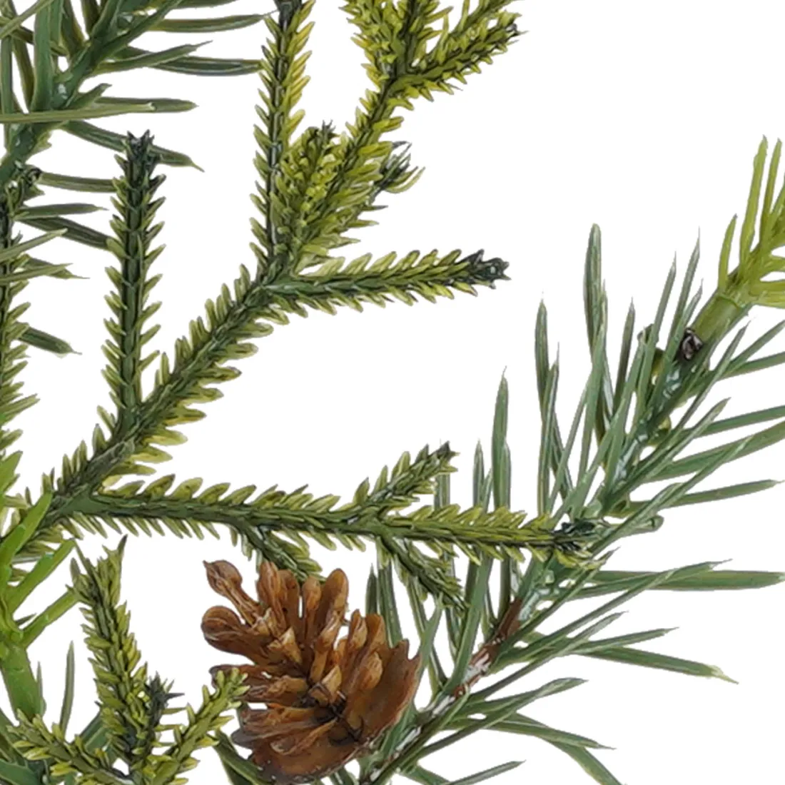 Branche artificielle de SAPIN mixte et pomme de pin 45 cm - détails épines et pomme de pin
