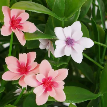 HELIANTHUS artificiel micro rose 30 cm en pot  - détails fleurs