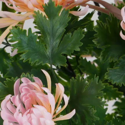Chrysanthème TOKYO artificiel rose en pot 60 cm - feuillage