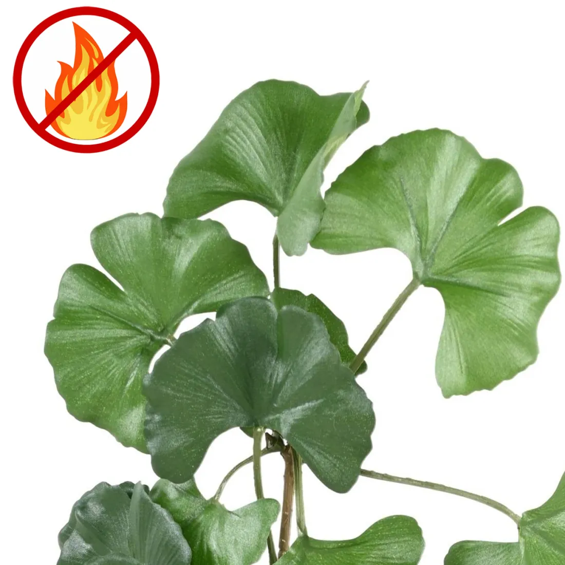 branche artificielle GINKGO 60 cm ANTI FEU - détails feuilles