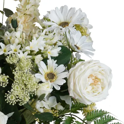 bouquet artificiel blanc 60 cm - détails fleurs