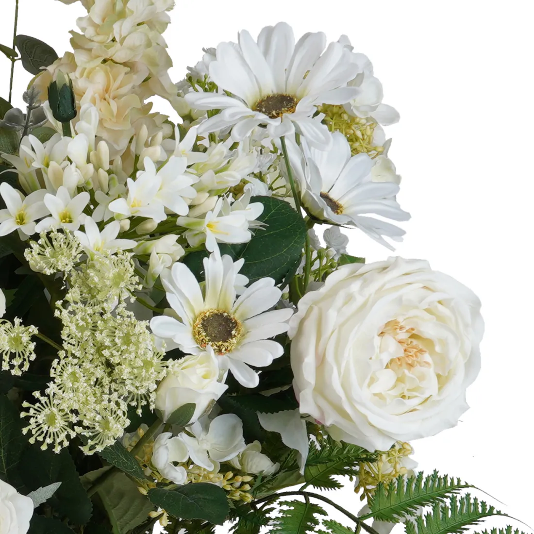 bouquet artificiel blanc 60 cm - détails fleurs