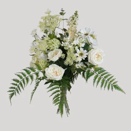 bouquet artificiel blanc 60 cm - sur fond gris