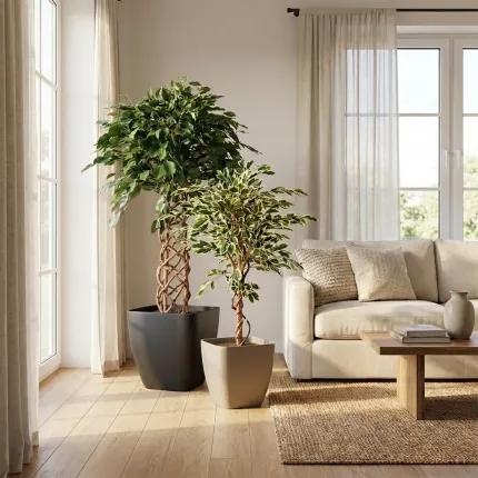 Pot Ceylon  30 ou 40 cm capuccino et anthracite - photo de mise en situation