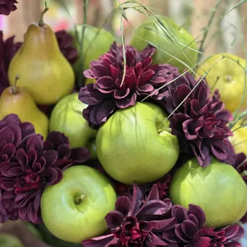 POMME artificielle verte  9 cm