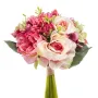 bouquet HORTENSIA et ROSE artificiel  28 cm rose