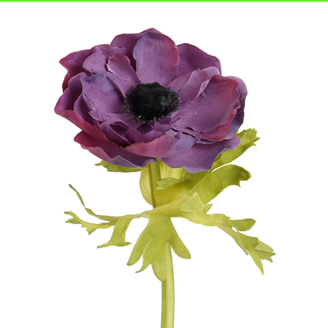 ANEMONE artificielle 44 cm crème violet