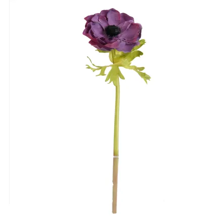 ANEMONE artificielle 44 cm crème violet en tige