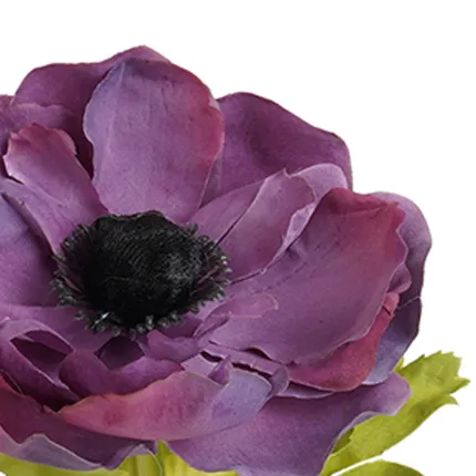 ANEMONE artificielle 44 cm crème violet - détail