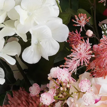 bouquet artificiel pastel 60 cm - détails fleurs