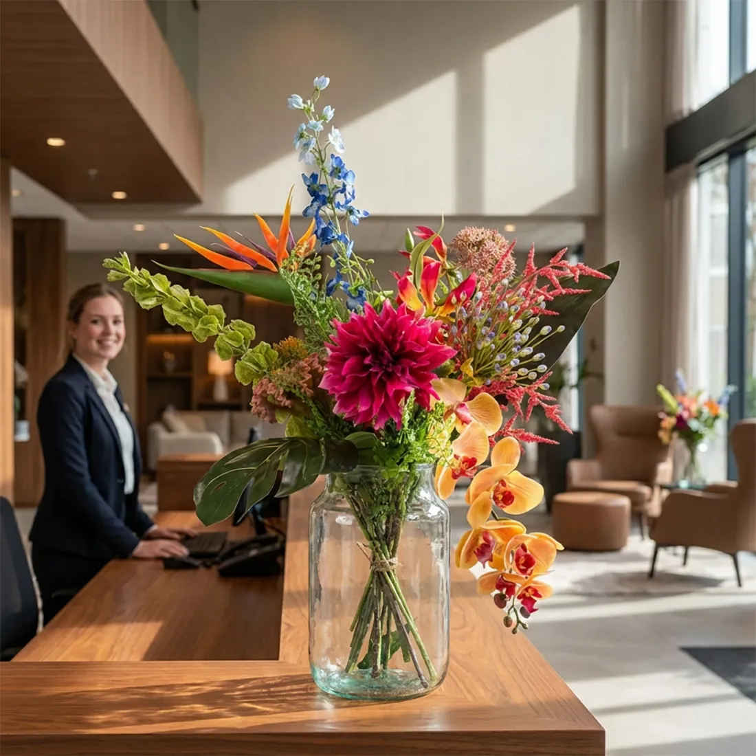 bouquet artificiel exotique 60 cm