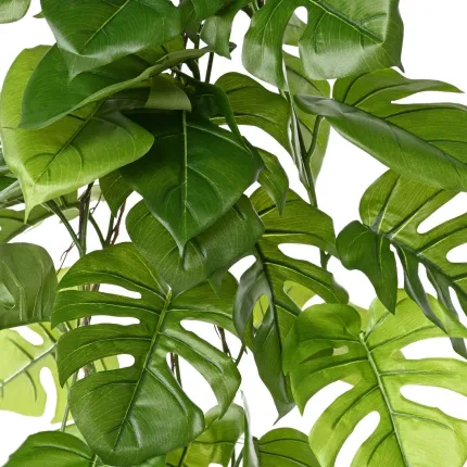 Philodendron monstera chute artificiel 120 cm ignifugé - détails feuilles