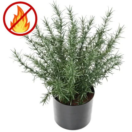 ROMARIN artificiel en pot 35 cm ignifugé et anti uv