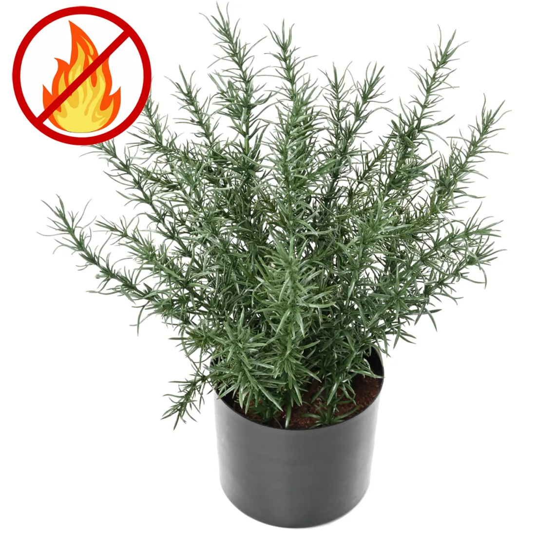 ROMARIN artificiel en pot 35 cm ignifugé et anti uv