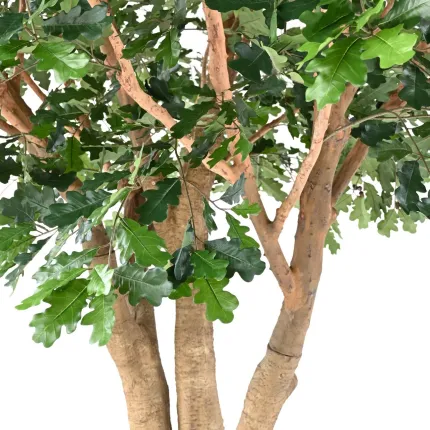 CHENE artificiel 360 cm ignifugé - détails tronc et feuilles