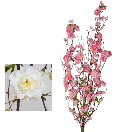 CERISIER artificiel multi branches 90 cm ANTI FEU -2 couleurs rose et blanc