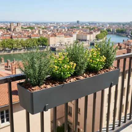 ROMARIN artificiel en pot 35 cm ANTI FEU