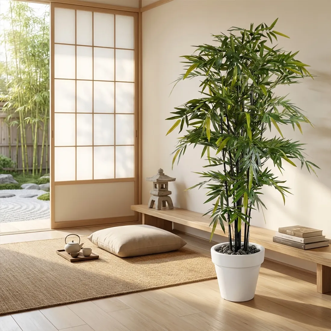 classico prima Ø 30 à 120 cm blanc cassé -   dans un salon zen