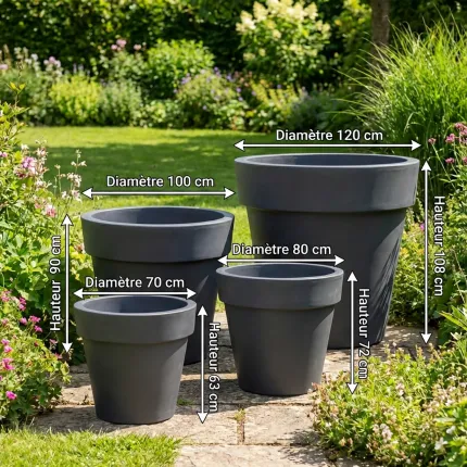 dimension 70 à 120 cm classico prima - gris anthracite