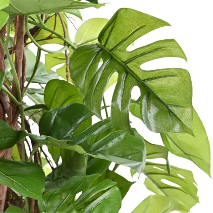 PHILODENDRON artificiel Monstera tuteur coco 180 cm ANTI FEU - détails feuille