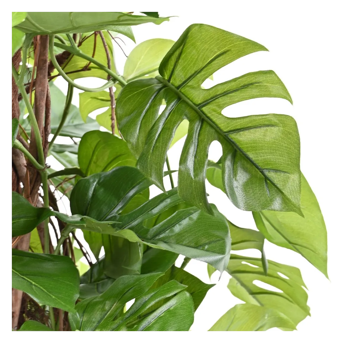 PHILODENDRON artificiel Monstera tuteur coco 180 cm ANTI FEU - détails feuille