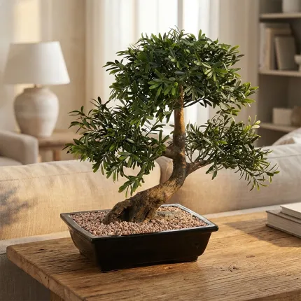 mise en situation BONSAI artificiel SAULE noir ou BLACK WILLOW 50 cm