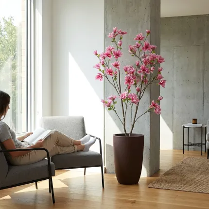 MAGNOLIA artificiel 180 cm dans un salon