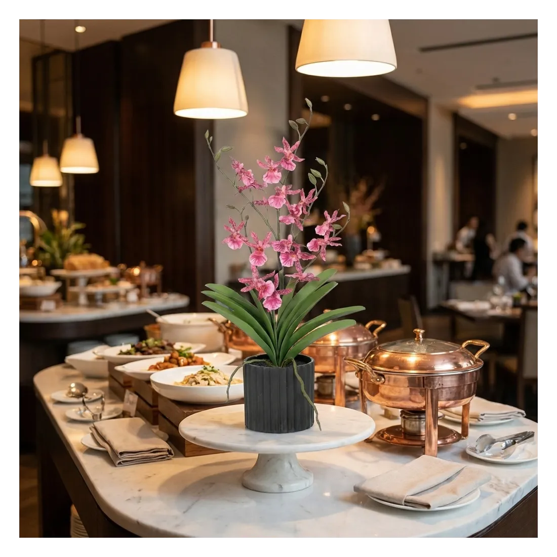 orchidée  oncidium - sur un buffet