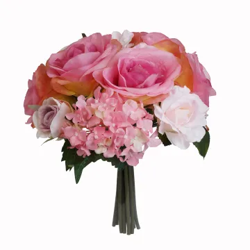 bouquet artificiel HORTENSIA et ROSE  30 cm