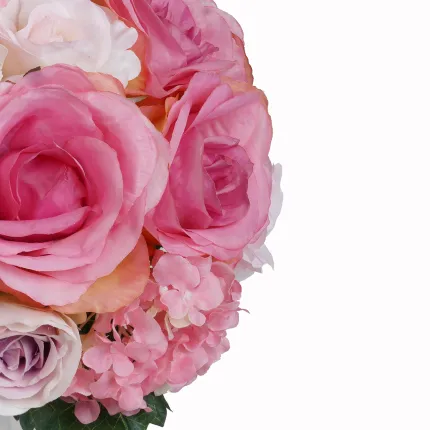 bouquet artificiel HORTENSIA et ROSE  30 cm