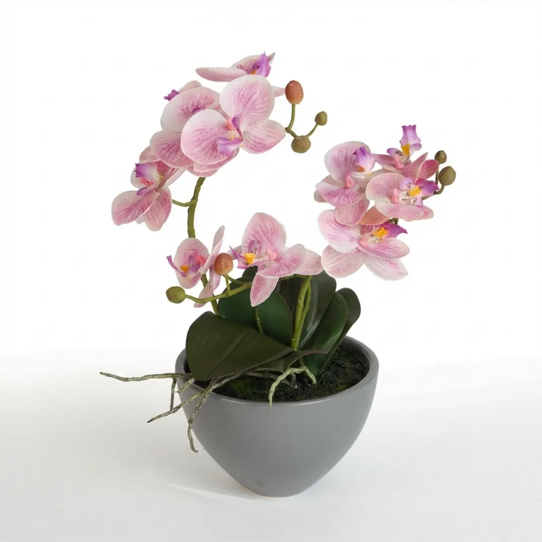 composition Phalaenopsis ORCHIDEE artificielle EN POT 35 cm sur table