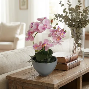 composition Phalaenopsis ORCHIDEE artificielle EN POT 35 cm