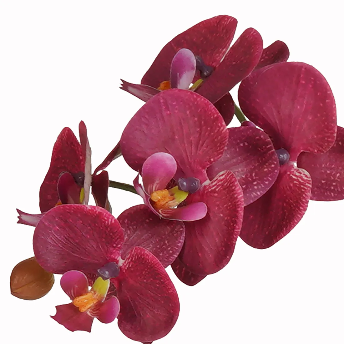 ORCHIDEE artificielle en pot argenté 54 cm - détails fleurs