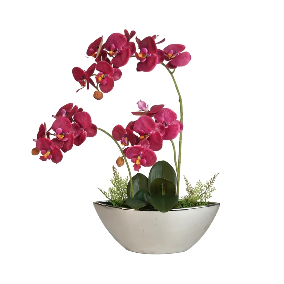 ORCHIDEE artificielle en pot argenté 54 cm