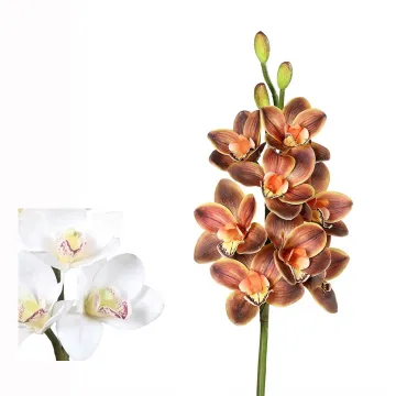 ORCHIDEE Cymbidium artificielle 80 cm - 2 couleurs