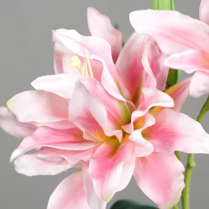 LYS artificiel 2 fleurs  76 cm rose - détail fleur